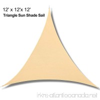Heavy Duty Triangle Sun Shade Sail  UV Block Canopy Shelter for Outdoor Patio Garden Deck Backyard 12' x 12'x 12' Sand Color 5 Years Warranty - B07DVXTGHX