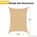 KHOMO GEAR Rectangular Sun Shade Sail 12 x 16 Ft UV Block Fabric - Beige - Tan - B071YZ3FCF