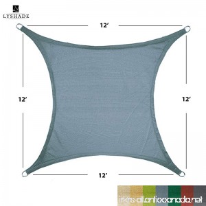 LyShade 12' x 12' Square Sun Shade Sail Canopy (Cadet Blue) - UV Block for Patio and Outdoor - B01MR7XRP1
