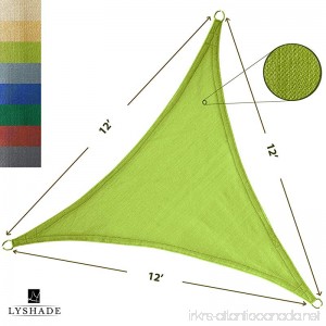LyShade 12' x 12' x 12' Triangle Sun Shade Sail Canopy (Lime Green) - UV Block for Patio and Outdoor - B01M749OE2
