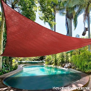 Ollieroo Shade Sail UV Block Fabric Patio Outdoor Canopy Sun Shelter with 5ft PE Ropes and Steel D-rings 16.5x16.5x16.5ft Triangle Red - B01BEVGN1S