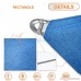 Sunshades Depot A Ring Design Steel Cable Wire Reinforcement Sun Shade Sails 20' x 24 ' Rectangle Blue Heavy Duty Permeable 260 GSM - B06WW11DWR