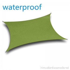 YGS Waterproof 12' x 12' Square Green UV Block Sun Shade Sail Perfect for Outdoor Patio Garden - B07B7NGYN8