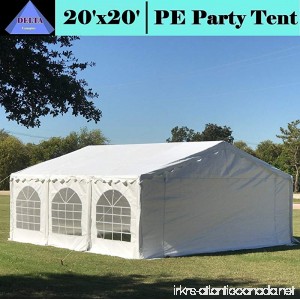 DELTA Canopies Budget PE Party Tent Canopy Shelter 20'x20' - White - B076XDVPD1