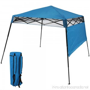 Sunnydaze Compact Quick-Up Slant Leg Instant Pop-Up Backpack Canopy 6 x 6 Foot Top 7.5 x 7.5 Foot Bottom Blue - B071KXR6BZ