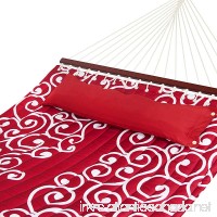 Best Choice Products Quilted Double Hammock w/Detachable Pillow Spreader Bar - Red/White - B01N7QMVKU