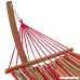 Best Choice Products Wood Curved Arc Hammock Stand w/Cotton Hammock for Outdoor Garden Patio - Multicolor - B00ZPVJDHK