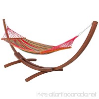 Best Choice Products Wood Curved Arc Hammock Stand w/Cotton Hammock for Outdoor  Garden  Patio - Multicolor - B00ZPVJDHK