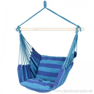 Best ChoiceProducts Hammock Hanging Rope Chair Porch Swing Seat Patio Camping Portable Blue Stripe - B010NNEVVM