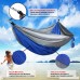 Double Camping Hammock. Ripstop Nylon & Durable Stitching 500lbs Weight Capacity Safe Belt Straps - Lightweight Portable & Folding - For Patio Beach Garden Use & Outdoor Recreation (Bule/Gray) - B071VQZ79C