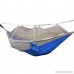 Eleoption Camping hammock with mosquito net portable Outdoor bed robust Hammock from parachute silk max. Load capacity 200kg perfect for home garden forests travel hiking etc (Grey+Blue) - B01MU73IDY