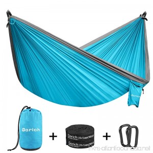 Gorich Double Parachute camping hammock，Lightweight Portable Hammock With Tree Straps & Steel Carabiners，Great 2 person hammock For Backpacking Camping Hiking Travel Beach Yard. - B079MDBWVV