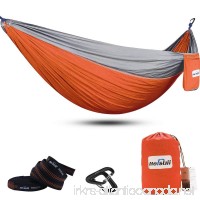 Mersuii Double Camping Hammock with Tree Straps Lightweight Portable Nylon 2 Person Outdoor Hammock for Backpacking Travel the Beach and Your Backyard - B074TDMHJR