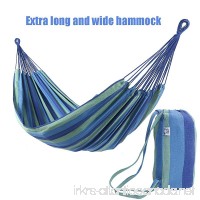 OnCloud Double Hammock for Travel Camping Backyard  Porch  Outdoor or Indoor Use  Carrying Pouch Included Blue/Green Stripes - B073GRNSR2