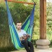 SONGMICS Cotton Hammock Chair Swing Chair Hanging Lounger for Patio Porch Garden or Backyard - Heavy-Duty Lightweight and Portable - Indoor & Outdoor UGDC185UJ (Blue and Green) - B078746Z87