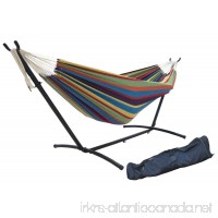 SueSport Double Hammock with Space Saving Steel Stand Includes Portable Carrying Case  Tropical - B00YPCKIJC
