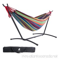 SUNCREAT Double Hammock with Steel Stand for 2 Person Includes Portable Carrying Case  9 Feet-Tropical - B071NJSB7R