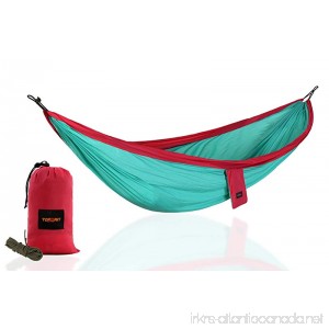 TOP GRIT Stylish Portable Camping Hammock for Travel Hiking | Green & Red - B07D8T81KF