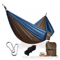 Wolfyok Portable Camping Single & Double Hammock Lightweight Portable Nylon Hammock with Parachute Nylon Ropes and Solid Carabiners for Backpacking  Camping  Travel  Beach  Yard - B01B4BI5NM