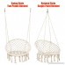 Zupapa Hanging Swing Chair Bonus 2 Hooks Handmade Boho Macramé Cotton 265Lbs Capacity Hammock Chair for Indoor/Outdoor Living Room Décor Garden Reading Leisure - Beige - B07D51QC8H