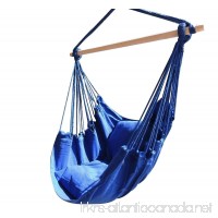 Busen Hammock Hanging Rope Chair Sky Air Hammock Swing Chair Porch Chair with Stand Cushioned Seat - B011NSDUWW
