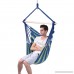 Giantex Hammock Rope Chair Patio Porch Yard Tree Hanging Air Swing Outdoor (Blue And Green) - B01J2UCTUW
