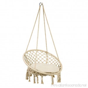 Hammock Chair Comfortable and Soft Swivel Hanging Chair with a Seat Cushion 300 Pound Capacity for Indoor Outdoor Home Garden Deck Yard Bedroom … (Chair) - B07FDF8VZG