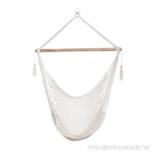 Handmade Hanging Rope Hammock Chair - 100% Handmade With Organic Cotton Swing Seat - Socially Positive! (White) - B015JJTHKU