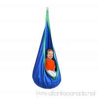 Hanging Pod chair indoor hammock inflatable pillow 2 great colors  cozy reading spot! (Blue) - B01HBVCS4Q