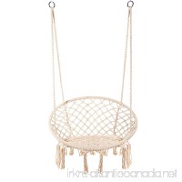 Lelly Q Hammock Chair Macrame Swing Nordic Style Handmade Hanging Chair Swing Chair - Max. 265 Lbs Seat for The Living Room Yard Garden  Balcony (Beige Yellow) - B07CXHGH79
