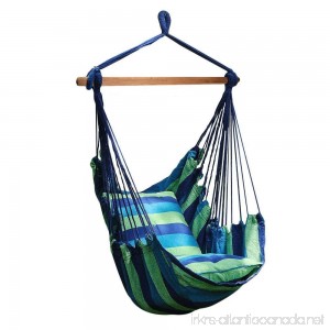 Number-One Hanging Hammock Chair Swing Hanging Rope Swing Chair Porch Swing Seat with 2 Seat Cushions for Indoor and Outdoor Use Max Weight: 265 Pounds - B06XWCY5Z5