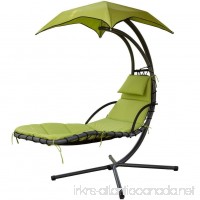 PatioPost Outdoor Hanging Chaise Lounger Chair Swing Hammock Arc Stand Air Porch Canopy  Green - B073RHTTVH