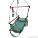 ROVSUN Hanging Hammock Air/Sky Chair Swing Rope Chair Porch Chair Hanging Seat Well-equipped High Strength Assembled with Pillow and Drink Holder for Yard Garden Patio Indoor Outdoor 250 lbs Green - B07G32CS65