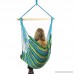 Sunnydaze Hanging Rope Hammock Chair Swing Doubled Cushion Seat Indoor or Outdoor Use Ocean Breeze - B00OPDJWG6