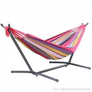 Toytexx Double Hammock with Space Saving Steel Stand Includes Portable Carrying Case-Fire Red Color - B07G4MBVKC
