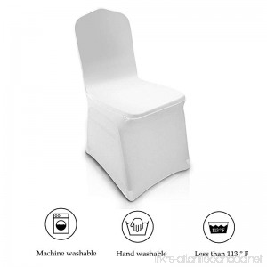 Modrine 100pcs White Chair Covers Spandex/Lycra Metal & Plastic Folding Decoration For Wedding Banquet Party (White Chair Cover) - B07BT7MM38