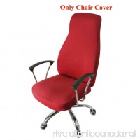 Ozzptuu Spandex Elastic Chair Cover Durable Pure Color Split Thin Section Chair Covers for Computer Office Desk (Wine Red) - B073Y7X795