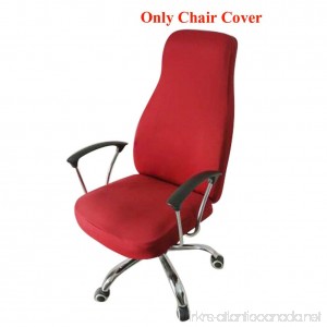 Ozzptuu Spandex Elastic Chair Cover Durable Pure Color Split Thin Section Chair Covers for Computer Office Desk (Wine Red) - B073Y7X795