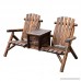 Patio 2 person Double Adirondack Wood Bench Chair Loveseat W/Ice Bucket - B07F8PP35M
