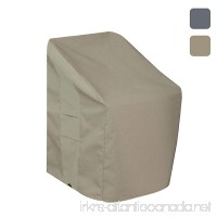 Patio Chair Cover- Waterproof  with Air vents  100% UV-Resistant  1000 D Both Side PVC Coated  Outdoor Furniture Stackable Chairs Covers with Drawstring for Snug fit to Withstand Winds & Storms  Beige - B07FMZDG9T