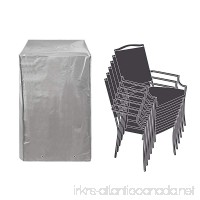 Patio Stackable Chairs Cover Patio Chair Covers Waterproof Durable Grey 26 L x 34 D x 46 H - B078XGFKFY