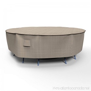 EmpirePatio P5A02PM1 Tan Tweed Large Round Table and Chair Combo Cover - B00MPZX5DM