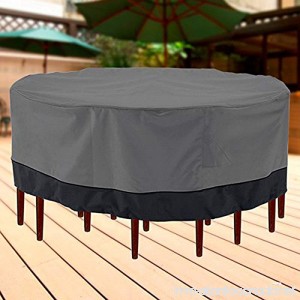 North East Harbor Outdoor Patio Furniture Table and Chairs Cover 94 Diameter Dark Grey with Black Hem - 100% Waterproof Winter Storage Cover Deck Patio Backyard Veranda Porch Table Covers - B00CS49ZVG