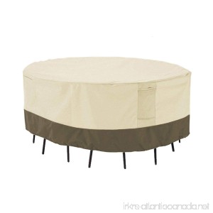 PHI VILLA Patio Round Table & Chair Set Cover Durable Water Resistant Outdoor Furniture Cover With Pop-up Supporter Large - B0787F9RZQ