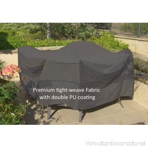 Premium Tight Weave Fabric Patio Set Covers 96 Dia. Fits square oval and round Table set Center hole for Umbrella in Grey - B01EMBVQR8