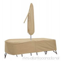 Protective Covers Weatherproof Patio Table and Chair Set Cover  60 Inch x 66 Inch  Oval/Rectangle Table  Tan - B00B7YLFNE