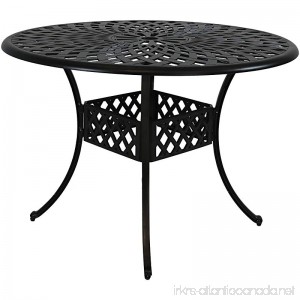 Sunnydaze Round Patio Table Durable Cast Aluminum Construction with Crossweave Design 41-Inch Diameter - B07F3GY9FS