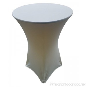 30 Round x 42 Height Ivory (Off White) Spandex Highboy Table Cover - B075XRXM6M