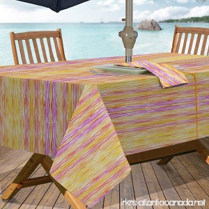 Casual Living by Newbridge Color Stream Indoor Outdoor Polyester Table Linens 60-Inch by 84-Inch Oblong (Rectangle) with Umbrella Hole and Zipper Tablecloth Warm - B07CGBQ3KJ