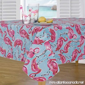 Everyday Luxuries by Newbridge Flamingo Flannel Backed Indoor Outdoor Vinyl Table Linens 52-Inch by 70-Inch Oblong (Rectangle) Tablecloth - B07C5Z6QN2